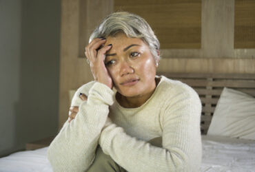 Woman in menopause with depression