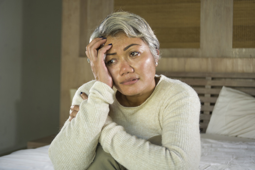 Woman in menopause with depression